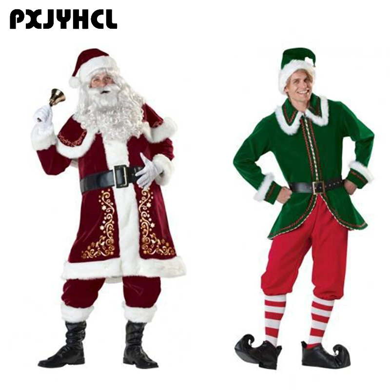 2 Style Christmas Santa Claus Cosplay Costume For Men Adult Fancy Clothing Set Green Holiday Elf Santa Claus Helper Costume 
2 Style Christmas Santa Claus Cosplay Costume For Men Adult Fancy Clothing Set Green Holiday Elf Santa Claus Helper Costume