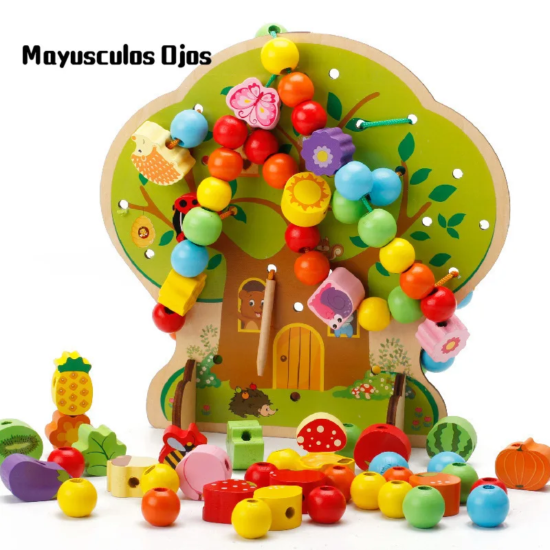 ZH 1Set Wooden Cartoon House Strings Baby Beads Fruit Tree Games Children Early Learning Cognitive Wear Beads Educational Toys
ZH 1Set Wooden Cartoon House Strings Baby Beads Fruit Tree Games Children Early Learning Cognitive Wear Beads Educational Toys
