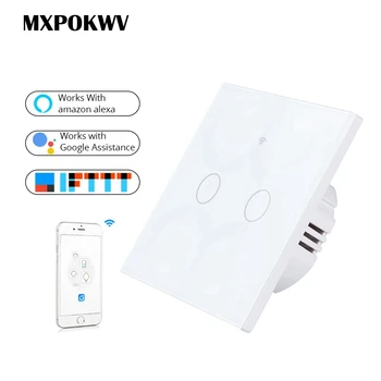 1/2/3Gang 1 Way WIFI Smart Touch Switch Crystal Glass Panel APP Wireless Remote Light Wall Switch Works With Alexa Google Home
1/2/3Gang 1 Way WIFI Smart Touch Switch Crystal Glass Panel APP Wireless Remote Light Wall Switch Works With Alexa Google Home