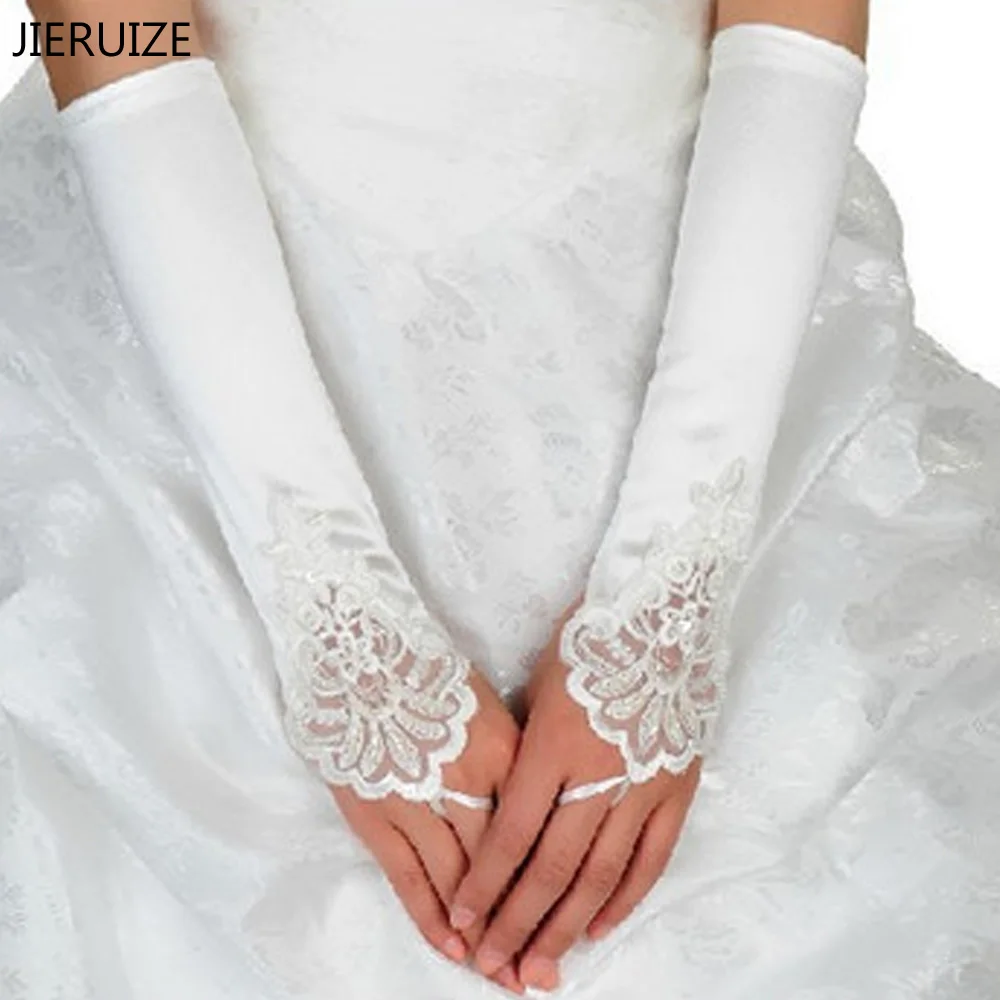 In Stock New Elbow Length Bridal Gloves Fingerless Lace Satin Wedding Gloves Cheap Wedding Accessories Free Shipping
In Stock New Elbow Length Bridal Gloves Fingerless Lace Satin Wedding Gloves Cheap Wedding Accessories Free Shipping