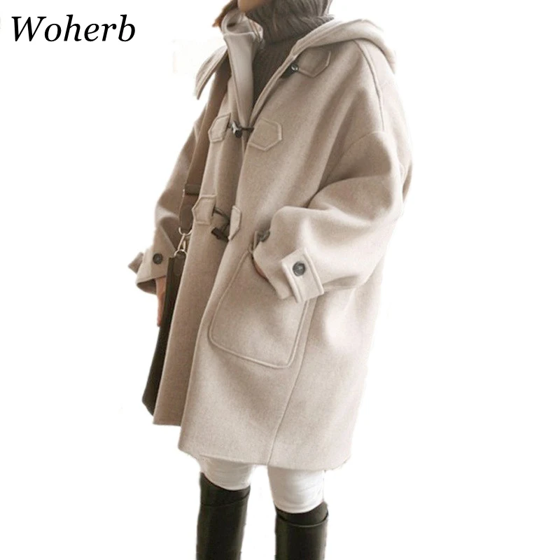 Woherb 2019 Korean Streetwear Casual Winter Coat Women Horn Button Coats Loose Warm Long Hooded Tops Outwear Jacket Femme 20475
Woherb 2019 Korean Streetwear Casual Winter Coat Women Horn Button Coats Loose Warm Long Hooded Tops Outwear Jacket Femme 20475