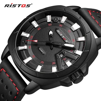 Ristos Male Quartz Watches Sports Calendar Watch Casual Style Genuine Leather Reloj Masculino Wristwatch Relojes Hombre Montres
Ristos Male Quartz Watches Sports Calendar Watch Casual Style Genuine Leather Reloj Masculino Wristwatch Relojes Hombre Montres