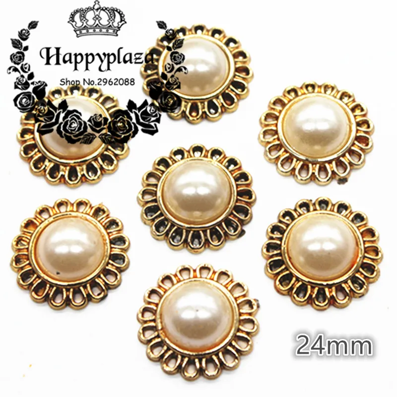 30PCS 24mm Golden Flower Pearl Plastic Flatback Button Decoration Sewing Craft Scrapbook Accessories
30PCS 24mm Golden Flower Pearl Plastic Flatback Button Decoration Sewing Craft Scrapbook Accessories