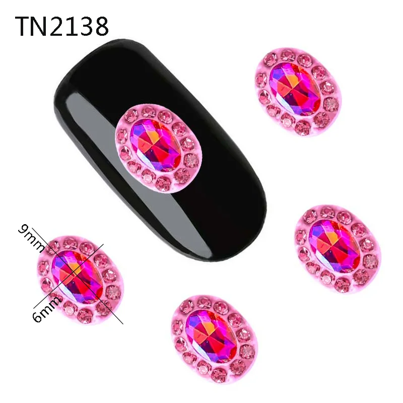 10Pcs/Pack 3D Glitter Rhinestones Nails Oval Alloy Design Charms DIY Nail Art Decoration Manicure Stud TN2138-TN2143
10Pcs/Pack 3D Glitter Rhinestones Nails Oval Alloy Design Charms DIY Nail Art Decoration Manicure Stud TN2138-TN2143