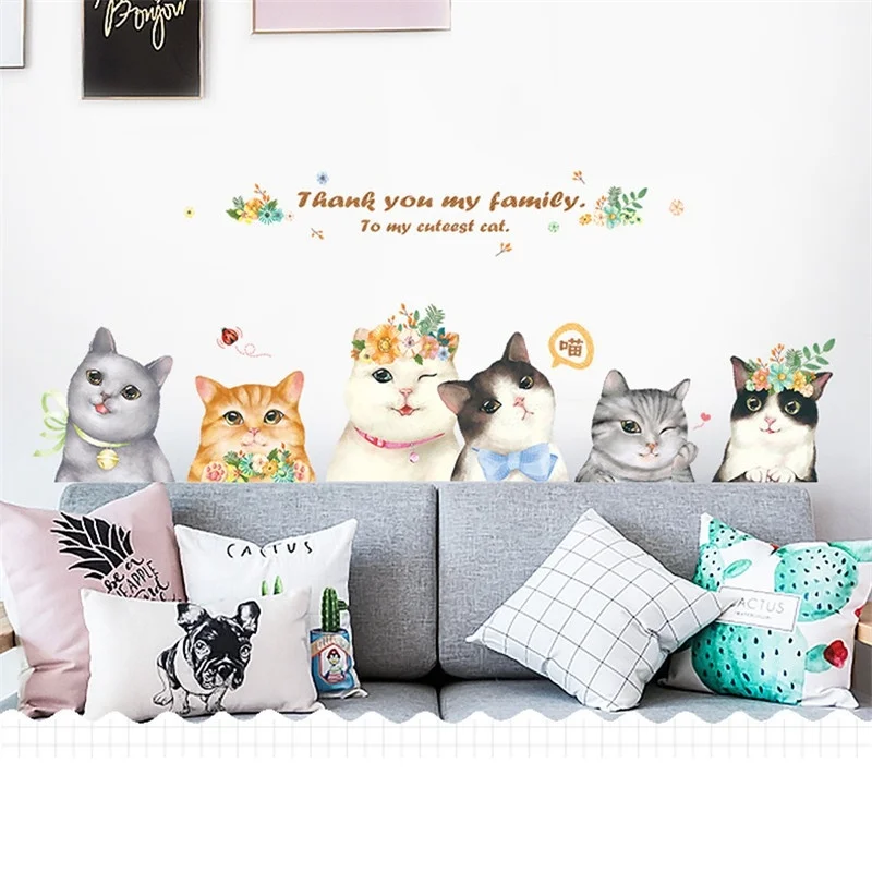 Cute Cartoon Cat Female Bedroom Baby Room Animal Decoration Women Girl Home Decor Door Sticker Wall Stickers PVC Wall Decals
Cute Cartoon Cat Female Bedroom Baby Room Animal Decoration Women Girl Home Decor Door Sticker Wall Stickers PVC Wall Decals