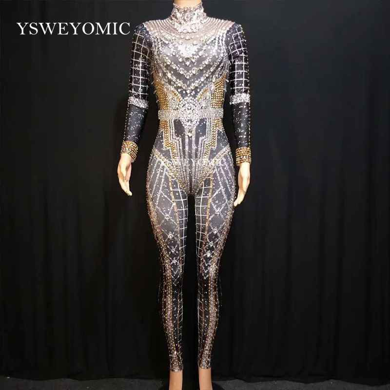 2019 AB Rhinestones Sparkly Jumpsuit Fashion Sexy Big Stretch Dance Costume One-piece Bodysuit Birthday Outfit Party Leggings
2019 AB Rhinestones Sparkly Jumpsuit Fashion Sexy Big Stretch Dance Costume One-piece Bodysuit Birthday Outfit Party Leggings