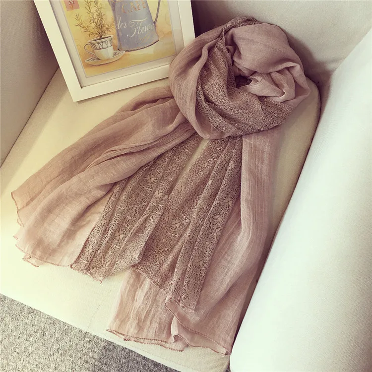 Summer New Cotton Lace Patchwork Solid Color Scarves Fashion Woman Seaside Holiday Sunscreen Beach Lady Shawl Female Pashmina
Summer New Cotton Lace Patchwork Solid Color Scarves Fashion Woman Seaside Holiday Sunscreen Beach Lady Shawl Female Pashmina