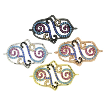 Gypsy Enthic Pattern Pave Navy Blue White Hot Pink Cz Zircon Hand Hamsa Bead Connector Pendant Charm For DIY Jewelry
Gypsy Enthic Pattern Pave Navy Blue White Hot Pink Cz Zircon Hand Hamsa Bead Connector Pendant Charm For DIY Jewelry