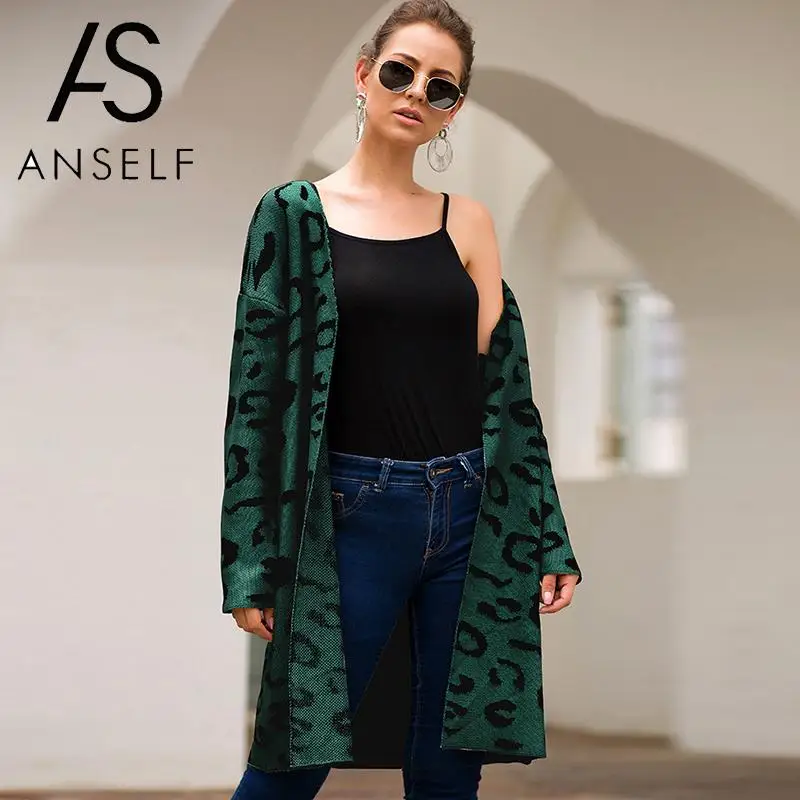 ANSELF Cardigan female Knitted Long Cardigan Leopard Sweater Women Kimono Open Front Long Sleeves Autumn Winter Knitting Coat
ANSELF Cardigan female Knitted Long Cardigan Leopard Sweater Women Kimono Open Front Long Sleeves Autumn Winter Knitting Coat