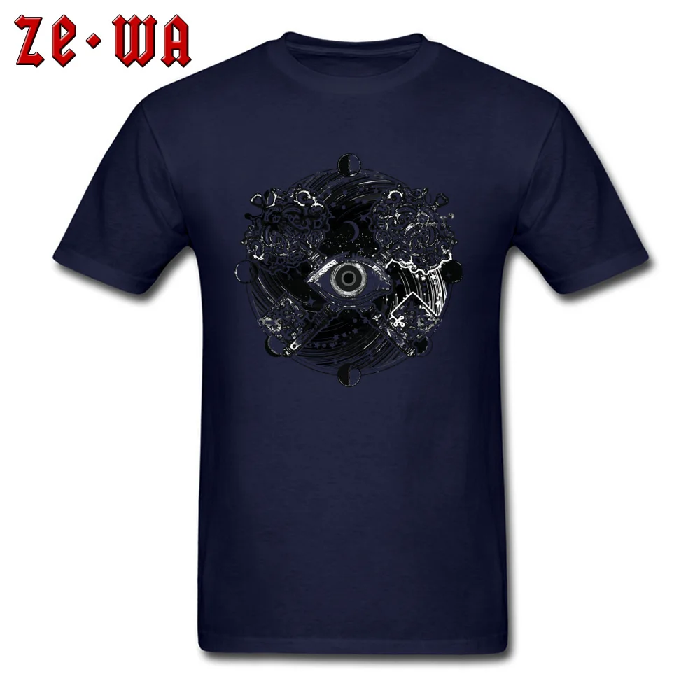 Freemasonry Eye of Providence Tops Shirts Special Crewneck Custom Short Sleeve 100% Cotton Men T-Shirt Group Top T-shirts Freemasonry Eye of Providence navy