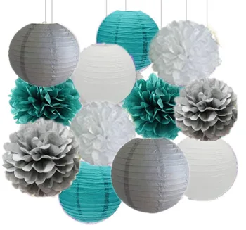 Mermaid Party Decor/Under the Sea Party Supplies 12pcs Teal ,Grey ,White, Tissue Paper Pom Poms Paper Lantern Wedding Engagement
Mermaid Party Decor/Under the Sea Party Supplies 12pcs Teal ,Grey ,White, Tissue Paper Pom Poms Paper Lantern Wedding Engagement