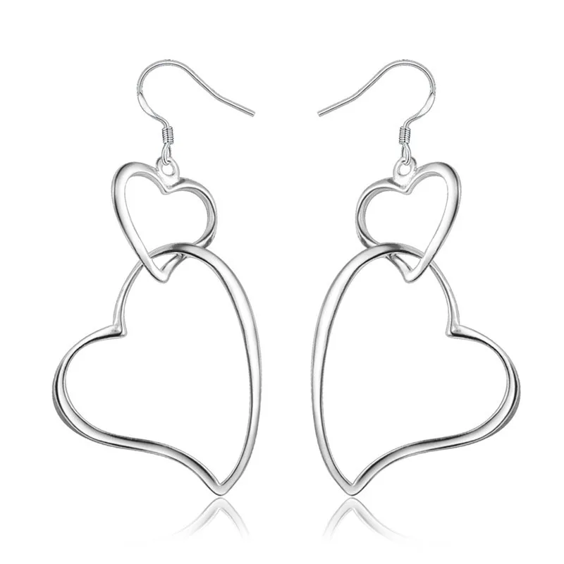 Hot Selling Double Hollow Love Heart Earrings For Women Exaggerated Jewelry Big Silver Color Dangle Earrings Party Gift L3E603
Hot Selling Double Hollow Love Heart Earrings For Women Exaggerated Jewelry Big Silver Color Dangle Earrings Party Gift L3E603