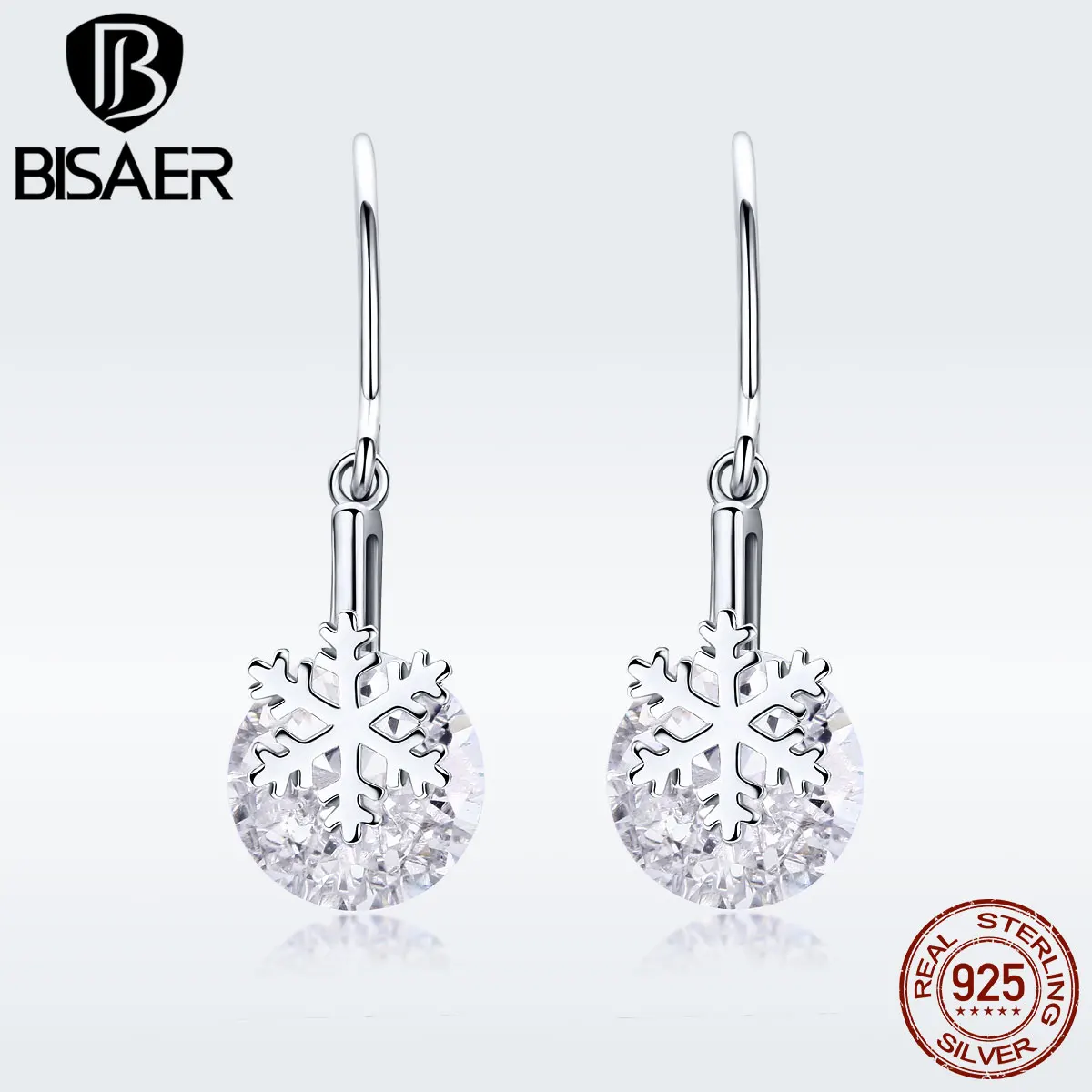 BISAER Trendy 100% 925 Sterling Silver Glitter Snowflakes Drop Earrings for Women Fit Party Wedding Fashion Jewelry GAE066
BISAER Trendy 100% 925 Sterling Silver Glitter Snowflakes Drop Earrings for Women Fit Party Wedding Fashion Jewelry GAE066