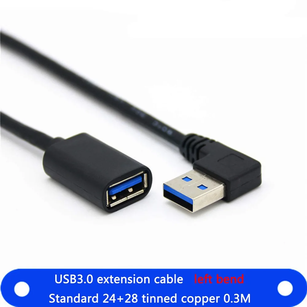 Удлинительный Кабель USB 3 0 с левым и правым углом 90 градусов для мужчин женщин