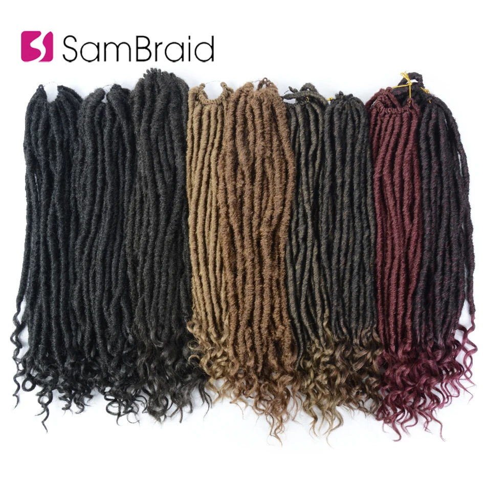 SAMBRAID Goddess Faux locs CURLY вязаные косички накладные волосы синтетические мягкие