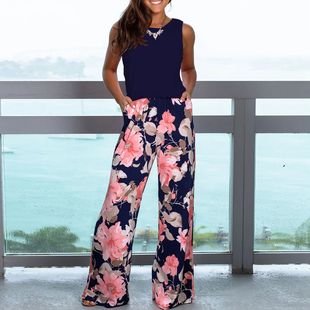 Overalls for Women Floral Jumpsuit Pocket Off Shoulder Sleeveless Rompers Long Playsuit Jumpsuit Plus Size kombinezony for women
Overalls for Women Floral Jumpsuit Pocket Off Shoulder Sleeveless Rompers Long Playsuit Jumpsuit Plus Size kombinezony for women