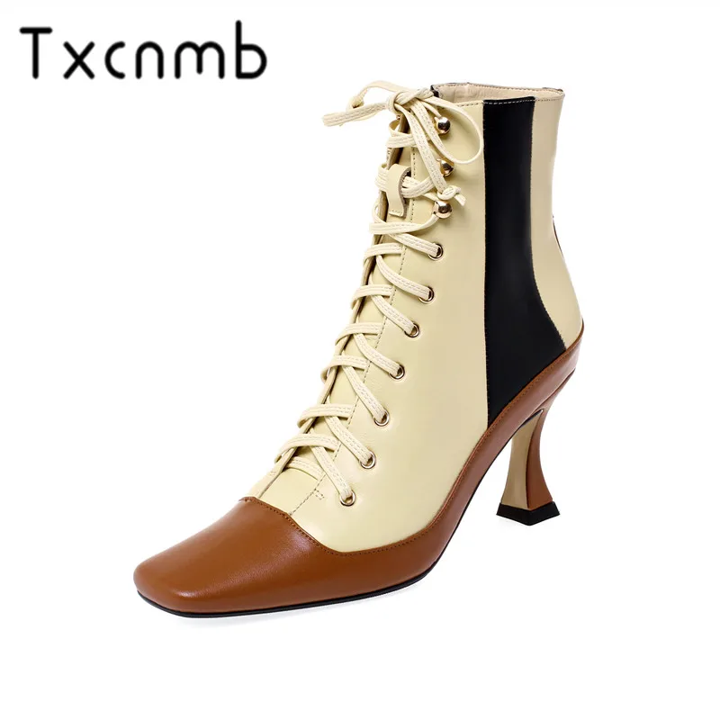 TXCNMB 2019 Boots Women Ankle Boots for Women Winter Genuine Leather High Heel Retro Shoes Woman Szie 41 42 43
TXCNMB 2019 Boots Women Ankle Boots for Women Winter Genuine Leather High Heel Retro Shoes Woman Szie 41 42 43