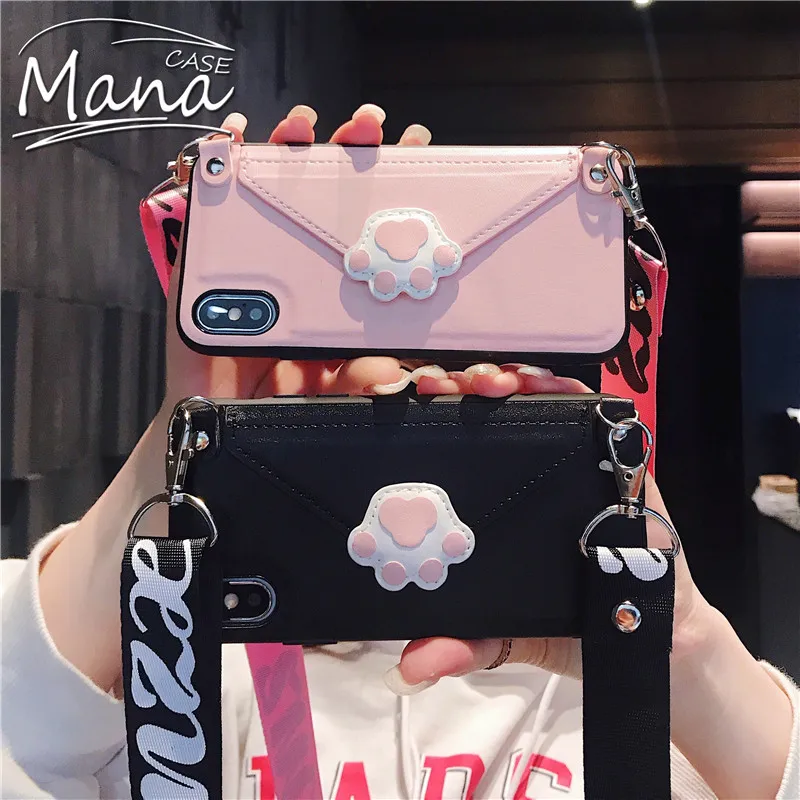 Cute Cat Claw Support Lanyard Wallet Phone Case For iPhone X XS MAX XR 6 6s 7 8 Plus For Flip Leather Back Cover Cases
Cute Cat Claw Support Lanyard Wallet Phone Case For iPhone X XS MAX XR 6 6s 7 8 Plus For Flip Leather Back Cover Cases