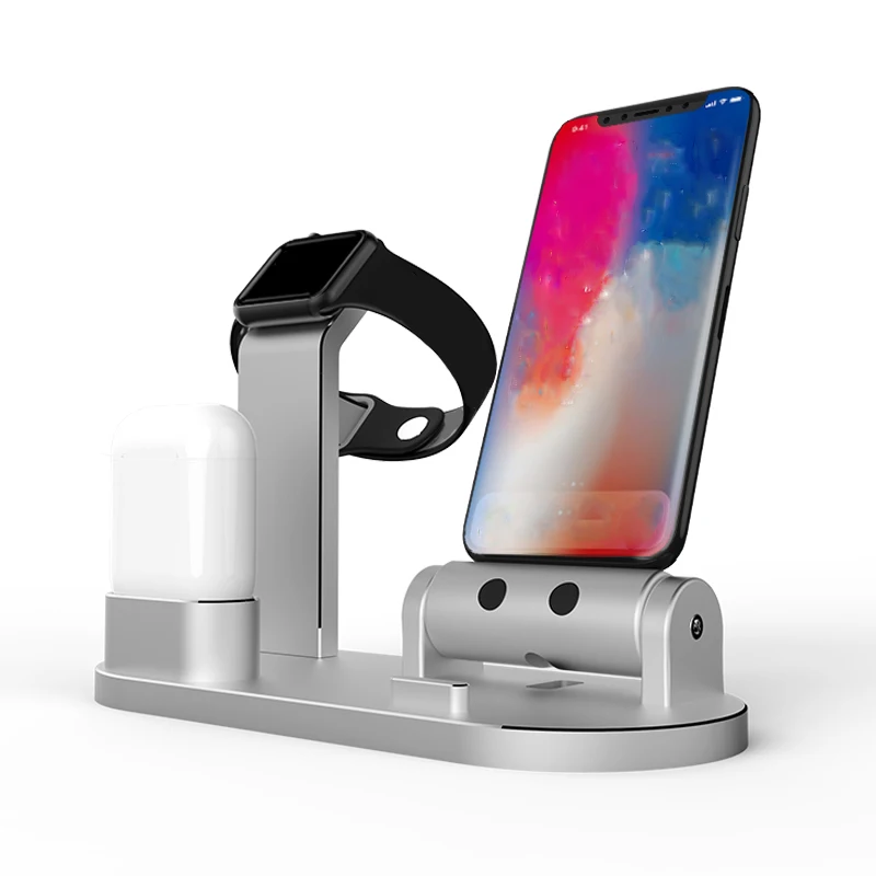

3 in 1 Charging Dock Station Phone Holder Desktop Bracket Cradle For Apple Watch Dock stand for iPhone for iWatch for Airpods