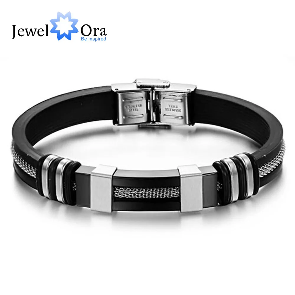 Silicone Bracelet Stainless Steel Bracelets & Bangles Casual & Sporty Fashion Men's Jewelry Best Man Gift (JewelOra BA101395)
Silicone Bracelet Stainless Steel Bracelets & Bangles Casual & Sporty Fashion Men's Jewelry Best Man Gift (JewelOra BA101395)