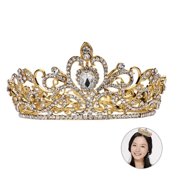 Love Heart Shaped Crystal Rhinestone Tiara Bling Bridal Crown Glittering Jewelry Decoration for Wedding Engagement (Gold)
Love Heart Shaped Crystal Rhinestone Tiara Bling Bridal Crown Glittering Jewelry Decoration for Wedding Engagement (Gold)