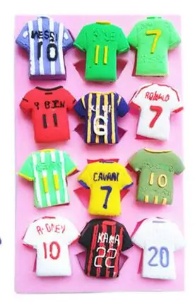 Soccer Jersey Football uniforms silicone fandont mold Silica gel moulds Chocolate molds cake baking decoration tools candy mould
Soccer Jersey Football uniforms silicone fandont mold Silica gel moulds Chocolate molds cake baking decoration tools candy mould