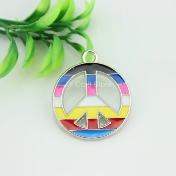 30pcs Rainbow Color Peace Sign Charms Enamel Fashion Charms 25mm Hippie Pride Peace Sign Pendant for LGBT, World Peace Jewelry
30pcs Rainbow Color Peace Sign Charms Enamel Fashion Charms 25mm Hippie Pride Peace Sign Pendant for LGBT, World Peace Jewelry