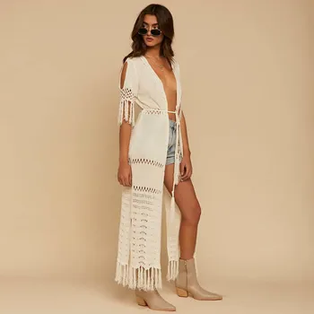 Nodelay 2018 Women Knitting Bikini Cover Up Hollow Crochet Beach Tunic Dress Long Kaftan Tassels Cover-Ups Beach Cardigan White
Nodelay 2018 Women Knitting Bikini Cover Up Hollow Crochet Beach Tunic Dress Long Kaftan Tassels Cover-Ups Beach Cardigan White