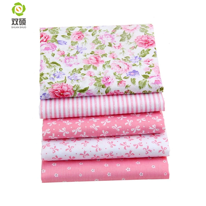 Комплект хлопковой ткани Shuanshuo розового цвета Лоскутная швейная ткань сделай сам