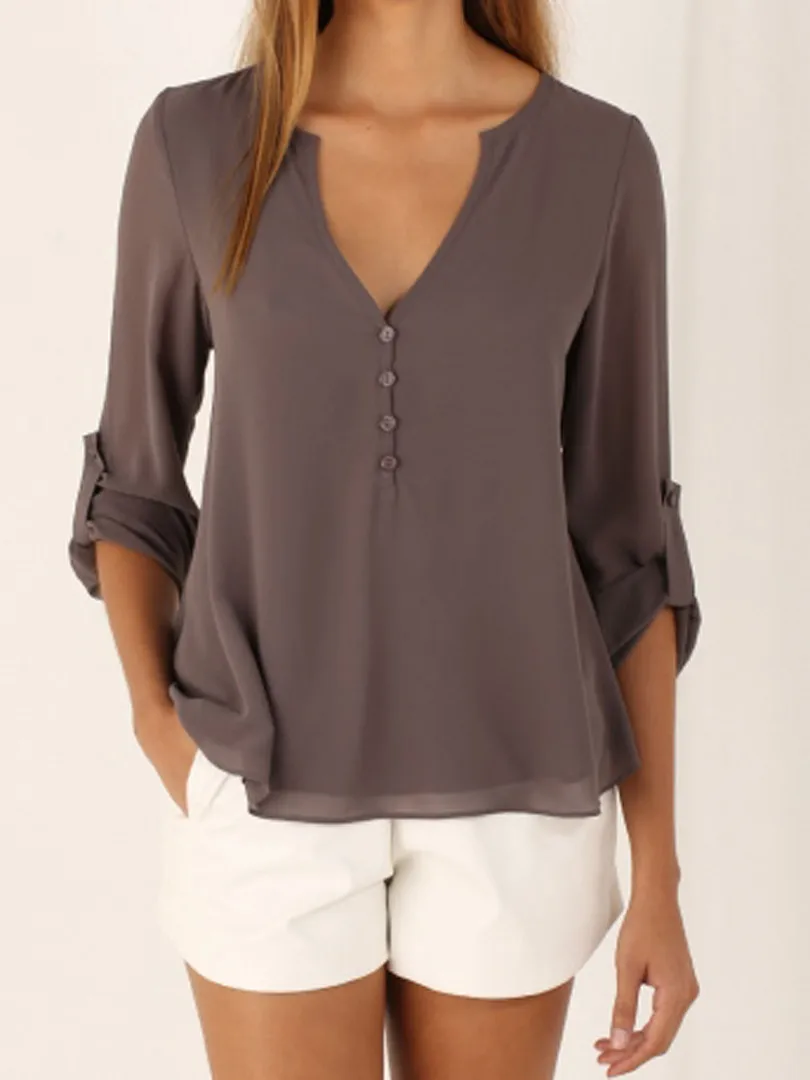 Womens Tops And Blouses 2019 Spring Elegant Half Sleeve Solid V-Neck Chiffon Blouse Female Work Wear Shirts Blouse Plus Size 5xl
Womens Tops And Blouses 2019 Spring Elegant Half Sleeve Solid V-Neck Chiffon Blouse Female Work Wear Shirts Blouse Plus Size 5xl