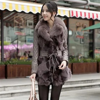 (TopFurMall) Lady Real Sheepskin leather Coat Jacket with Fox Fur Collar & Hem Winter Women Fur Outerwear Coats OvercoatVK0016
(TopFurMall) Lady Real Sheepskin leather Coat Jacket with Fox Fur Collar & Hem Winter Women Fur Outerwear Coats OvercoatVK0016