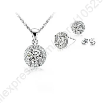 Free Shipping New Jewelry CZ Jewelry Sets 925 Sterling Silver Necklace+ Stud Earrings Wedding Jewelry Sets For Women Gift
Free Shipping New Jewelry CZ Jewelry Sets 925 Sterling Silver Necklace+ Stud Earrings Wedding Jewelry Sets For Women Gift