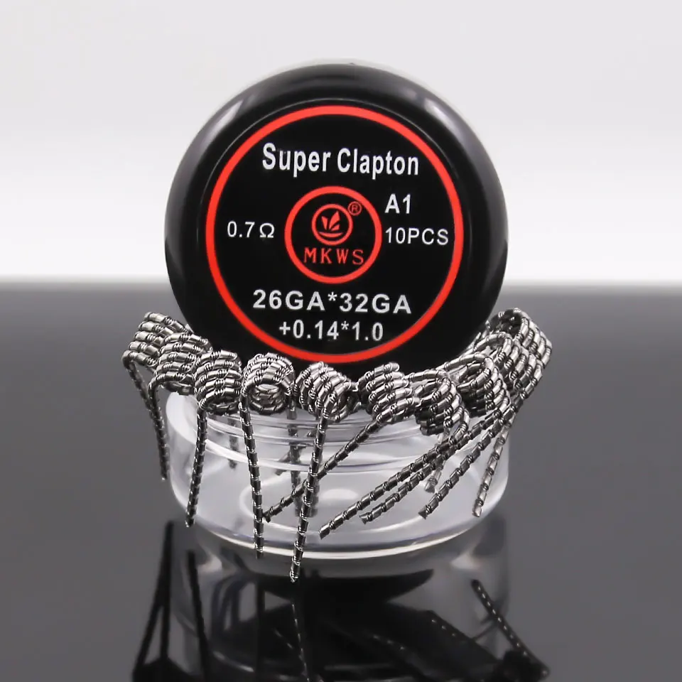 10pcs prebuilt coil ss316L A1 Super Clapton Coil electronic cigarette premade vape coils for RDA RBA atomizer vape tank
10pcs prebuilt coil ss316L A1 Super Clapton Coil electronic cigarette premade vape coils for RDA RBA atomizer vape tank