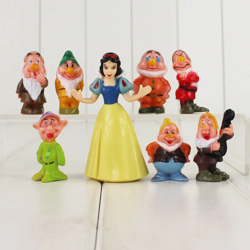 8pcs/lot 4.5cm cartoon 3D PVC seven Dwarfs Snow White Action Figures Toys Set for Children's Christmas Gifts
8pcs/lot 4.5cm cartoon 3D PVC seven Dwarfs Snow White Action Figures Toys Set for Children's Christmas Gifts