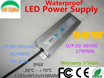 90W IP67 Waterproof LED Driver 2700MA 20V 36V Power Supply Adapter Flood Light Street Lights 110V 220V CE Lighting transformer
90W IP67 Waterproof LED Driver 2700MA 20V 36V Power Supply Adapter Flood Light Street Lights 110V 220V CE Lighting transformer