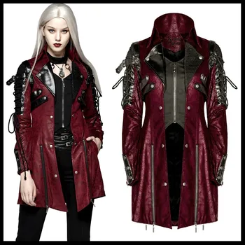 PUNK RAVE Women Gothic Vintage Handsome Leather Long Jacket Coats Steampunk Rubber Sleeve Punk Jacket Fashion Windbreakers
PUNK RAVE Women Gothic Vintage Handsome Leather Long Jacket Coats Steampunk Rubber Sleeve Punk Jacket Fashion Windbreakers
