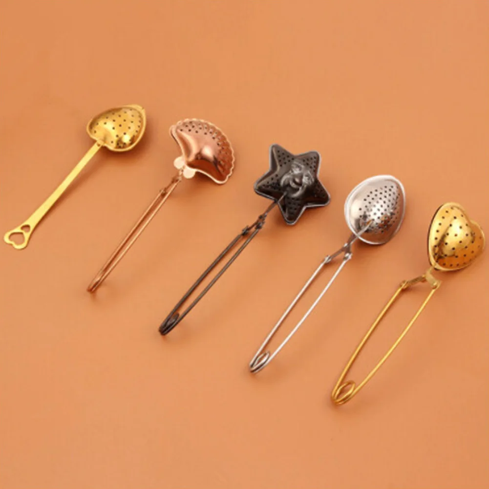 Five Kinds Stainless Steel Tea Infuser Strainer Loose Leaf Filter For Tea Ball Bag Mesh Long Handle Teapot Shape color randomly
Five Kinds Stainless Steel Tea Infuser Strainer Loose Leaf Filter For Tea Ball Bag Mesh Long Handle Teapot Shape color randomly