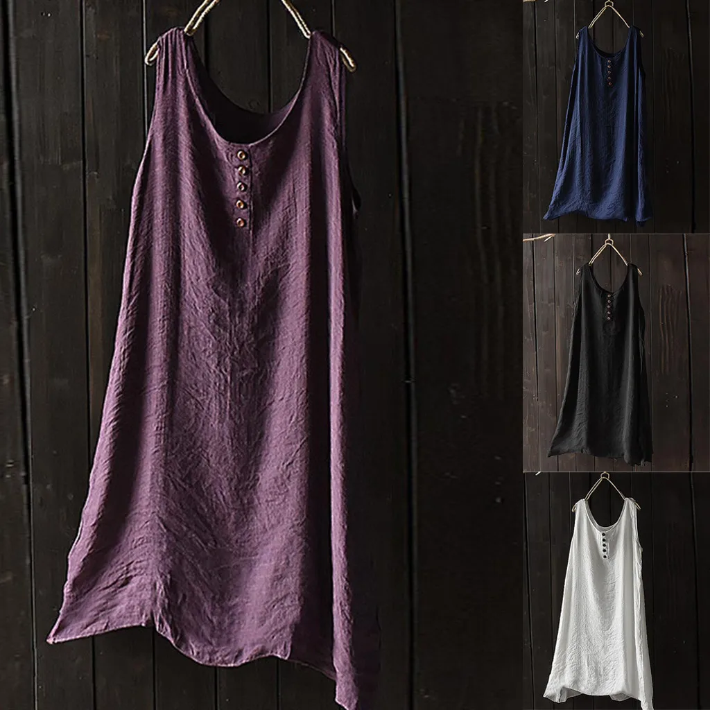 Women Vintage Linen tanks Casual Loose summer Shirt Modis Round Neck Sleeveless Button Pure Color tank Top Poleras Mujer#sw
Women Vintage Linen tanks Casual Loose summer Shirt Modis Round Neck Sleeveless Button Pure Color tank Top Poleras Mujer#sw
