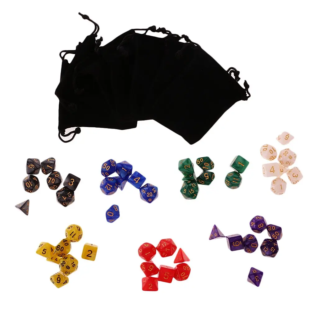 49pcs Acrylic Multi-Sided Dice with Storage Bag Polyhedral D D Digital Dices for Dungeons Dragons MTG RPG Table Game Toys Gift
49pcs Acrylic Multi-Sided Dice with Storage Bag Polyhedral D D Digital Dices for Dungeons Dragons MTG RPG Table Game Toys Gift