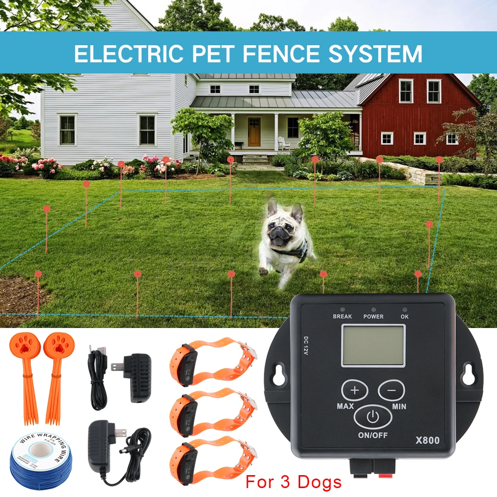 In-ground Wire Electric Fence For 3 Dogs Kit Waterproof Rechargeable Remote Dog Training Collars Receiver Pet Fencing System
In-ground Wire Electric Fence For 3 Dogs Kit Waterproof Rechargeable Remote Dog Training Collars Receiver Pet Fencing System