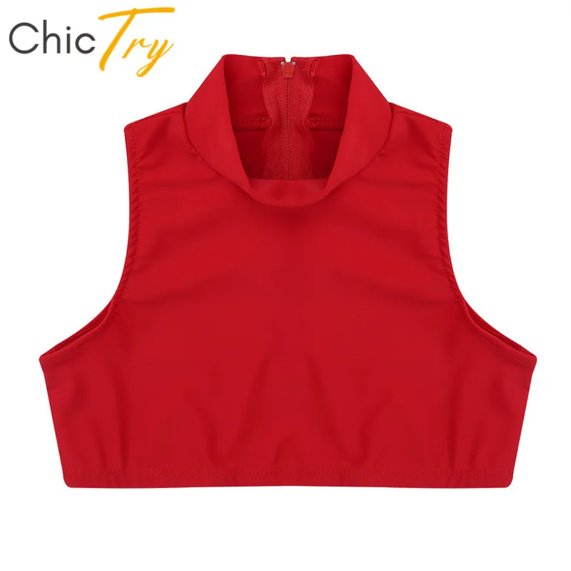 ChicTry Kids Teens Solid Color Sleeveless Stretchy Gymnastics Ballet Crop Tops Children Girls Back Zipper Gym Workout Dance Wear
ChicTry Kids Teens Solid Color Sleeveless Stretchy Gymnastics Ballet Crop Tops Children Girls Back Zipper Gym Workout Dance Wear