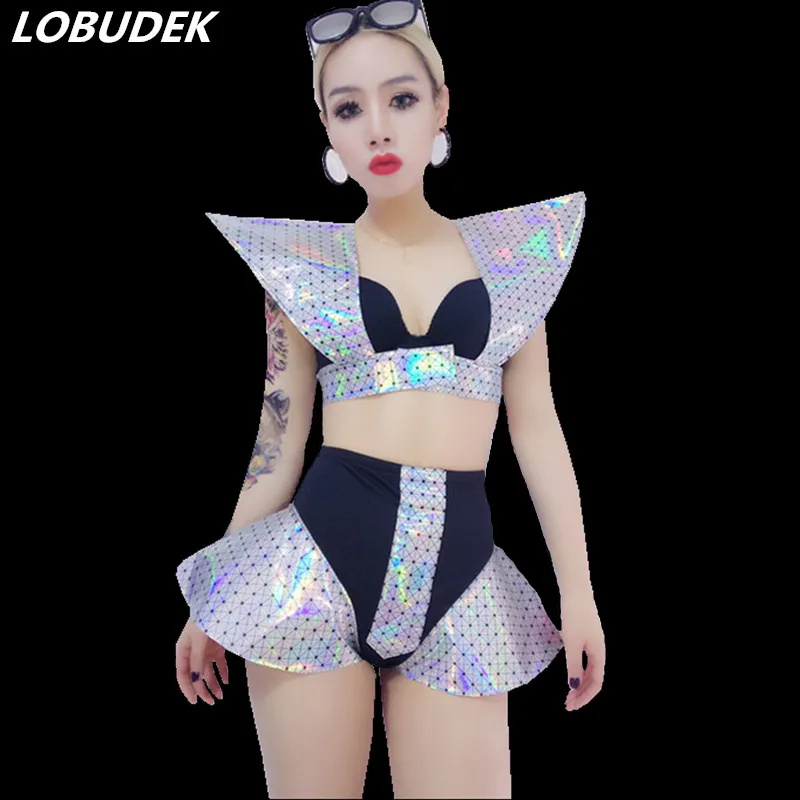 Flashing PU Leathers Dance Outfit Women Dance Team Jazz Performance Costume Nightclub Stage Wear Bar Leading Dancer Show Costume
Flashing PU Leathers Dance Outfit Women Dance Team Jazz Performance Costume Nightclub Stage Wear Bar Leading Dancer Show Costume