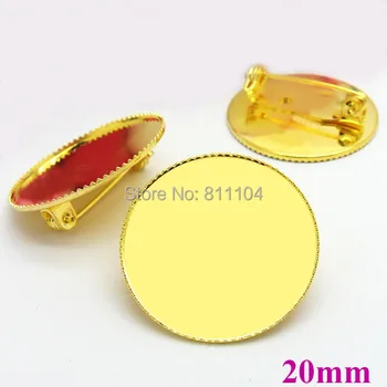 20mm New Golden Plated Brass Blank Round Bezel Tray Back Pins Brooch Bases Settings Cabochon Brooches DIY Findings 40pcs 
20mm New Golden Plated Brass Blank Round Bezel Tray Back Pins Brooch Bases Settings Cabochon Brooches DIY Findings 40pcs
