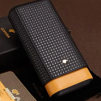 Classical Top grade Pure cowhide Black Pine wood Cigar Case Hoder 3 Tube with Free Cigar cutter
Classical Top grade Pure cowhide Black Pine wood Cigar Case Hoder 3 Tube with Free Cigar cutter
