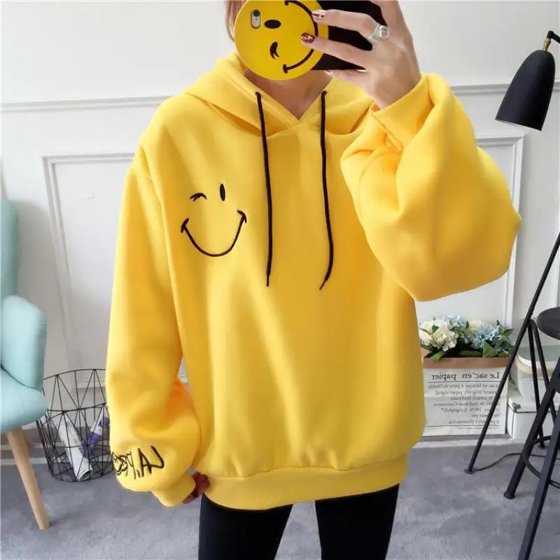 Winter Fashion Women Hoody Sweatshirt Embroidery Harajuku Smiley Letter Fleece Lady Hoodie Casual Cute Keep Warm Pullover Female
Winter Fashion Women Hoody Sweatshirt Embroidery Harajuku Smiley Letter Fleece Lady Hoodie Casual Cute Keep Warm Pullover Female