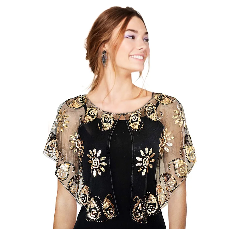 Women 1920s Shawl Sequin Beaded Evening Cape Bridal Wraps Bolero Vintage Flapper Cover Up
Women 1920s Shawl Sequin Beaded Evening Cape Bridal Wraps Bolero Vintage Flapper Cover Up