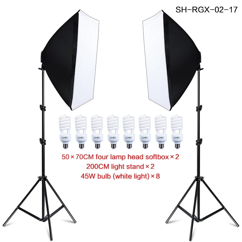 Photography Softbox Lightbox Kit 8 PCS E27 LED Photo Studio Camera Lighting Equipment 2 Softbox 2 Light Stand with Carry Bag Photography Softbox Lightbox Kit 8 PCS E27 LED Photo Studio Camera Lighting Equipment 2 Softbox 2 Light Stand with Carry Bag