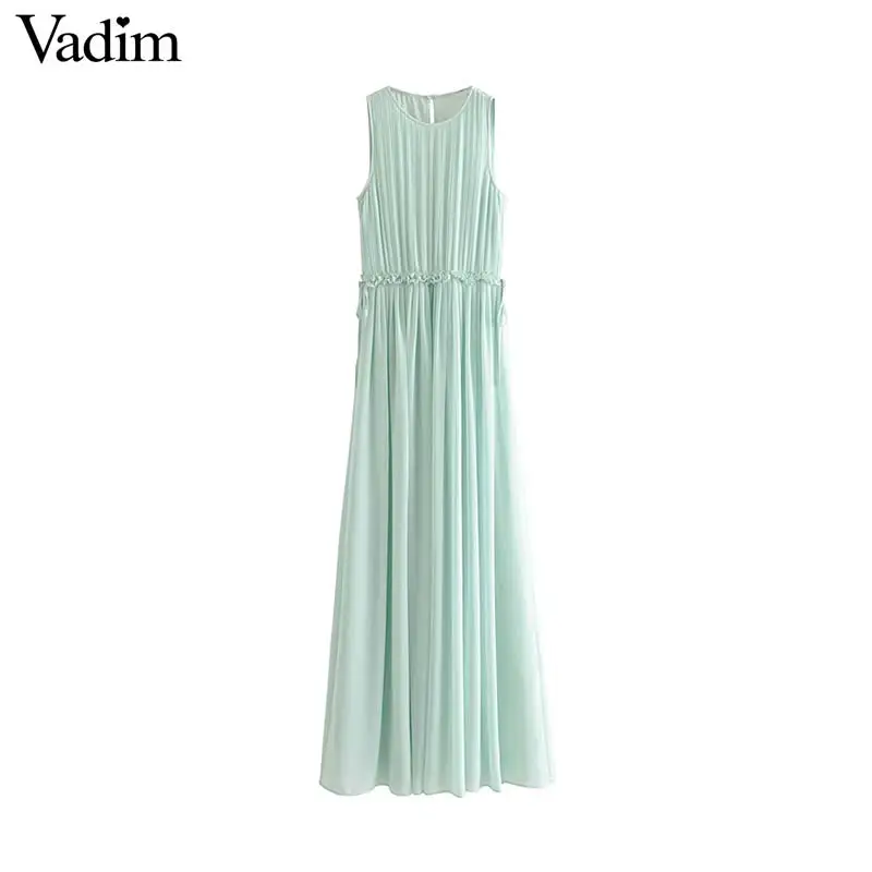 Vadim women stylish chiffon maxi dress sleeveless O neck elegant chic long female dresses vestidos QC114
Vadim women stylish chiffon maxi dress sleeveless O neck elegant chic long female dresses vestidos QC114