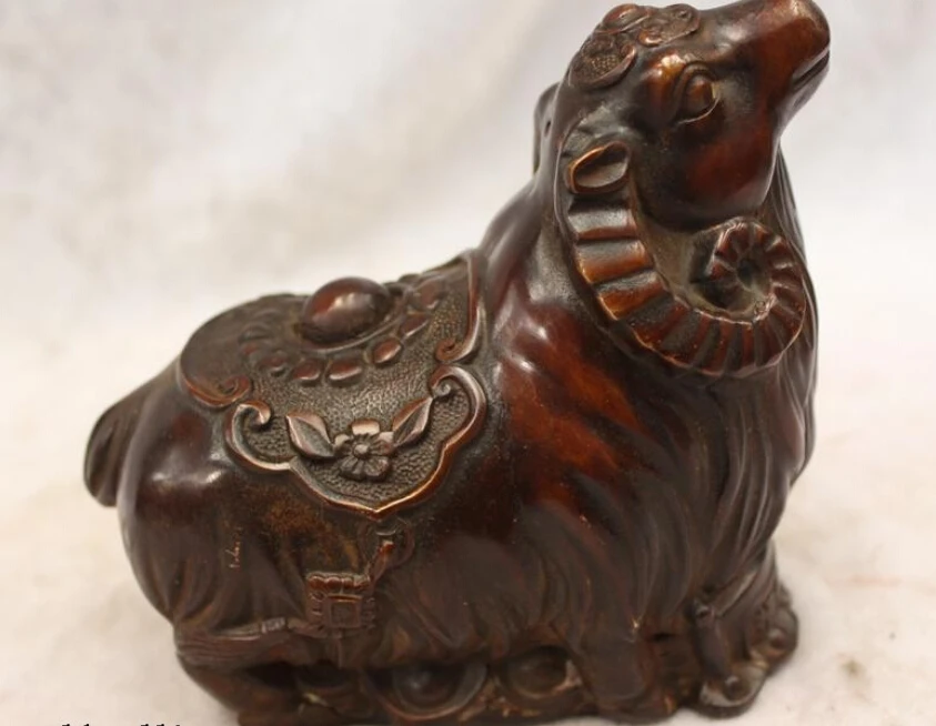 R0720 Details about 5"Chinese Purple Bronze carved eximous lifelike Lucky Money Sheep Statue B0403
R0720 Details about 5"Chinese Purple Bronze carved eximous lifelike Lucky Money Sheep Statue B0403