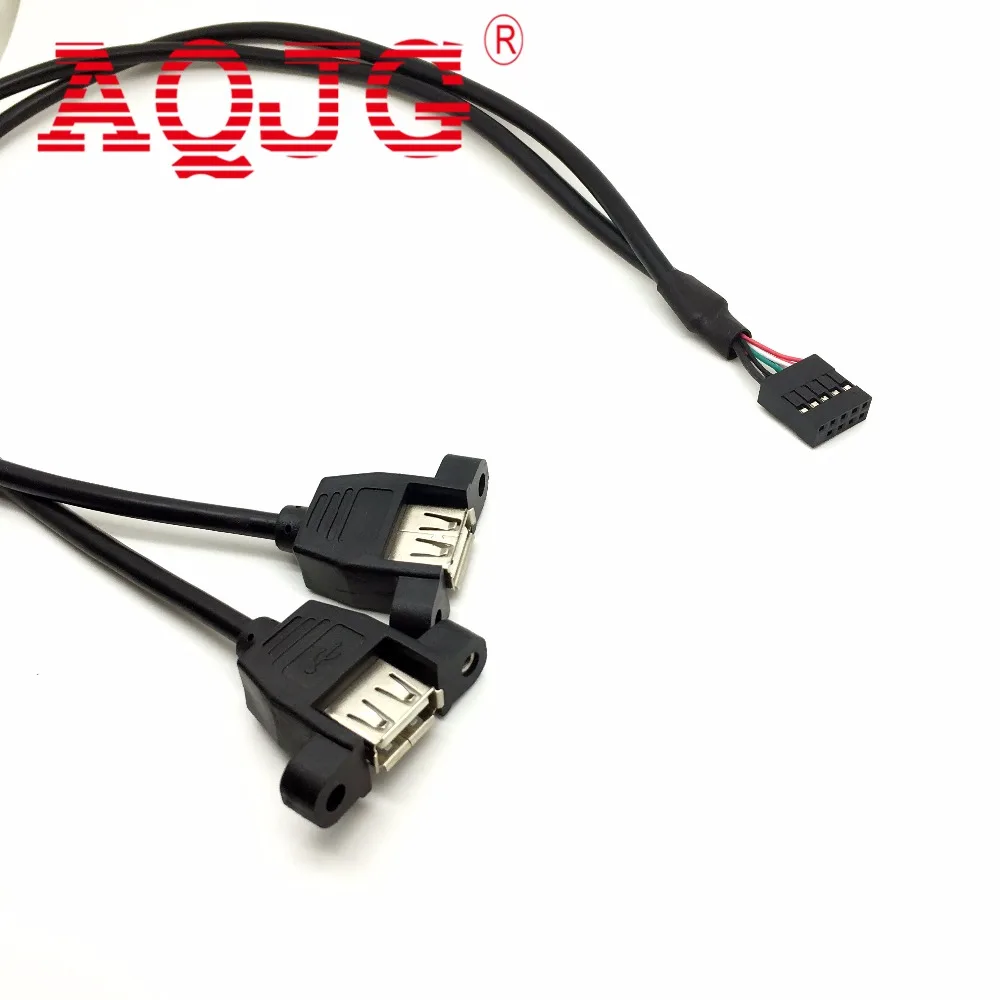 1pcs 30cm Motherboard Internal 9pin Pitch 2.54mm to Dual Port USB 2.0 A Female Screw Lock Panel Mount Cable 50cm AQJG
1pcs 30cm Motherboard Internal 9pin Pitch 2.54mm to Dual Port USB 2.0 A Female Screw Lock Panel Mount Cable 50cm AQJG
